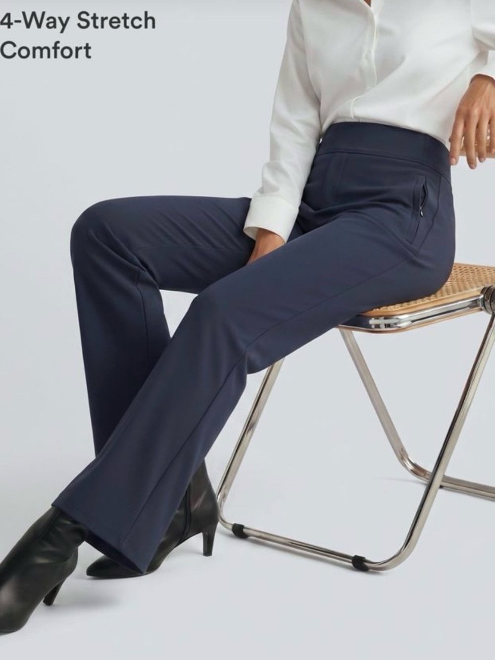 Halara Halara Flex DayStretch Side Zipper Navy Work Flare Pants XS NWOT - Picture 3 of 12